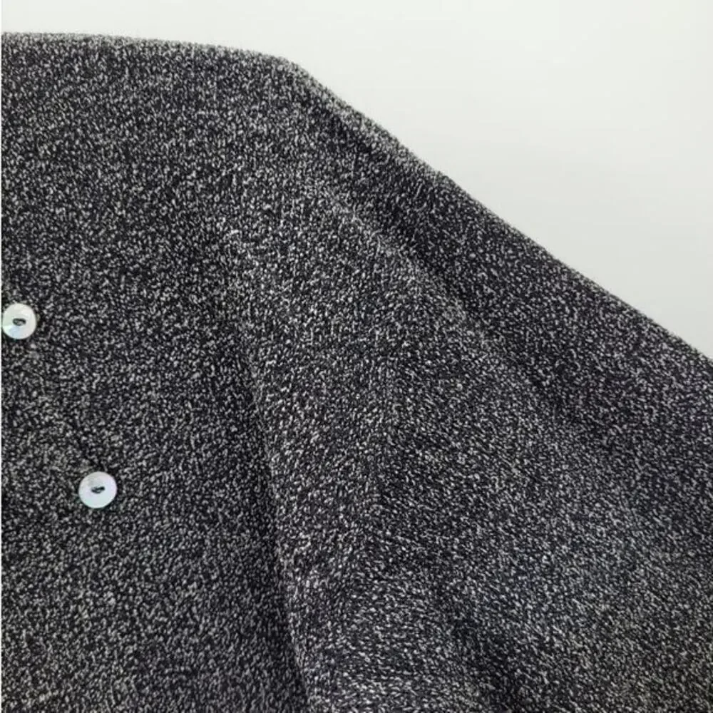 Helen HSU N.Y. Vintage Gray Speckled Knit Button Cowl Neck‎ Lagenlook Sweater